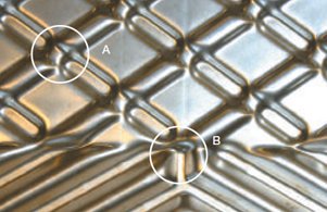 Example of superior pattern design for plate heat exchanger distribution area | Valutech Inc