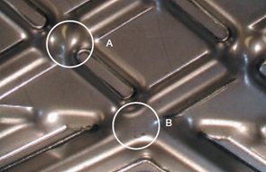 Example of weaker plate pattern design leading to quicker deterioration | Valutech Inc